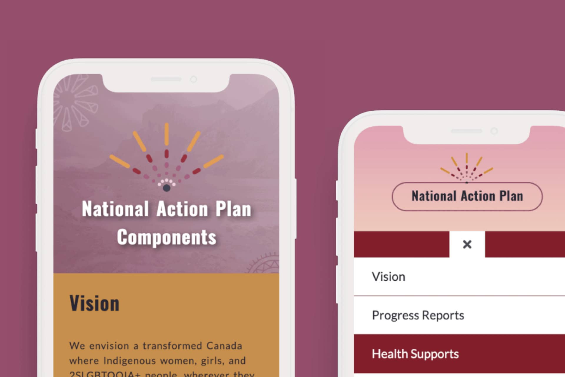 The National Action Plan website on a phone screen