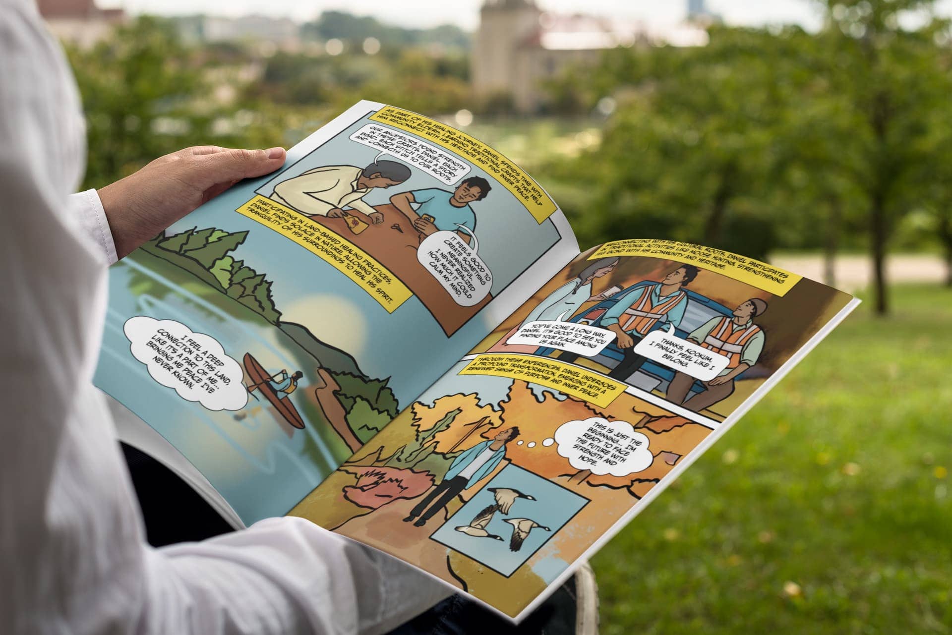 mockup-of-a-businessman-reading-a-magazine-at-a-park-3387-el1